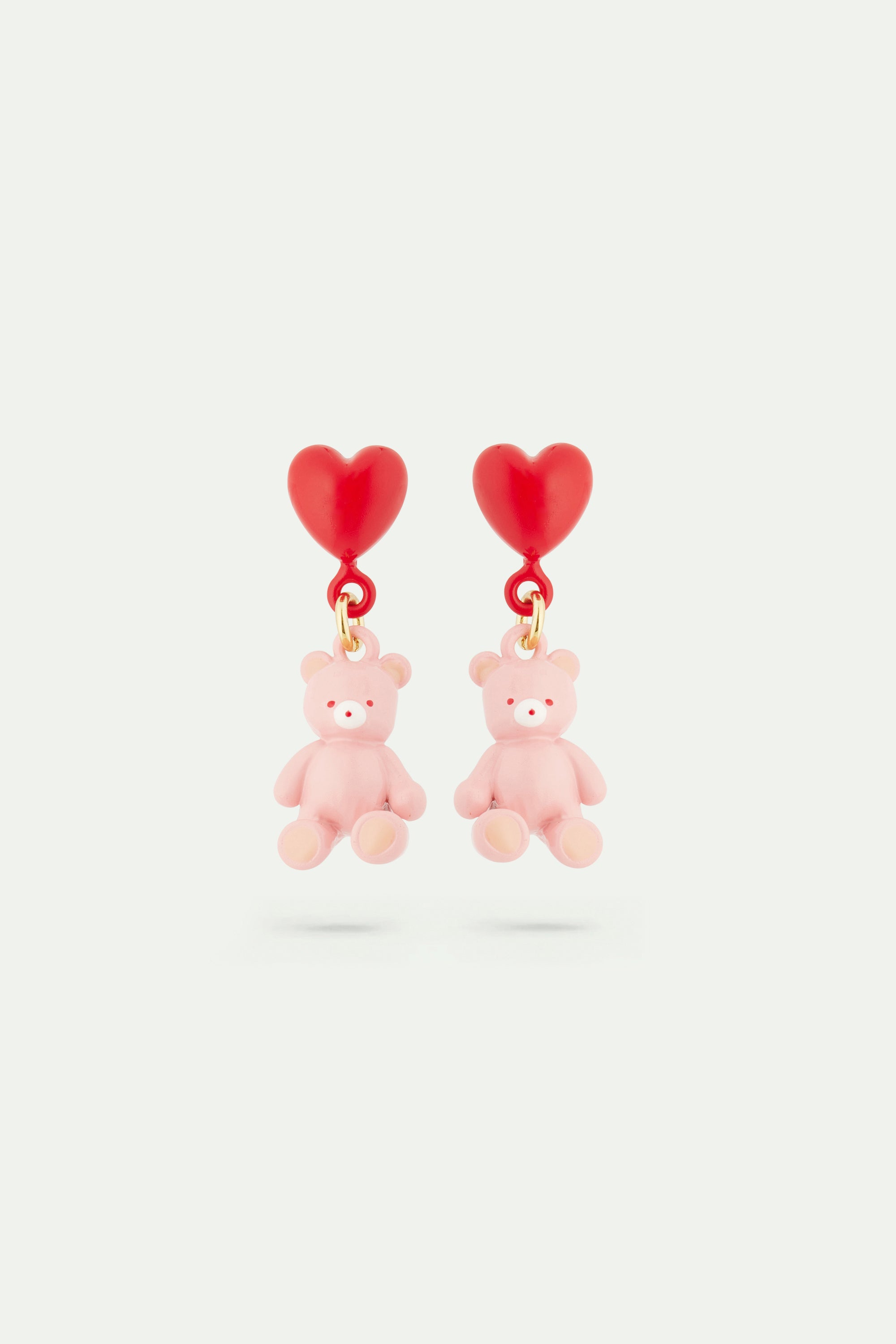 Boucles d'oreilles ours en peluche et ballon cœur