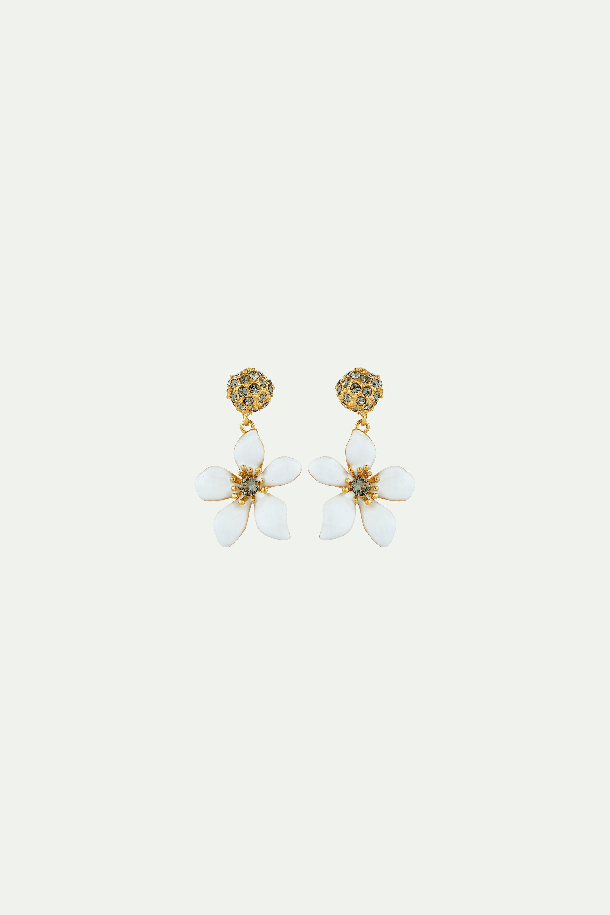 Boucles d'oreilles Tiges Renoncule Blanche