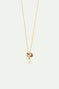 Pink hellebore flower and glass pearl bead pendant necklace