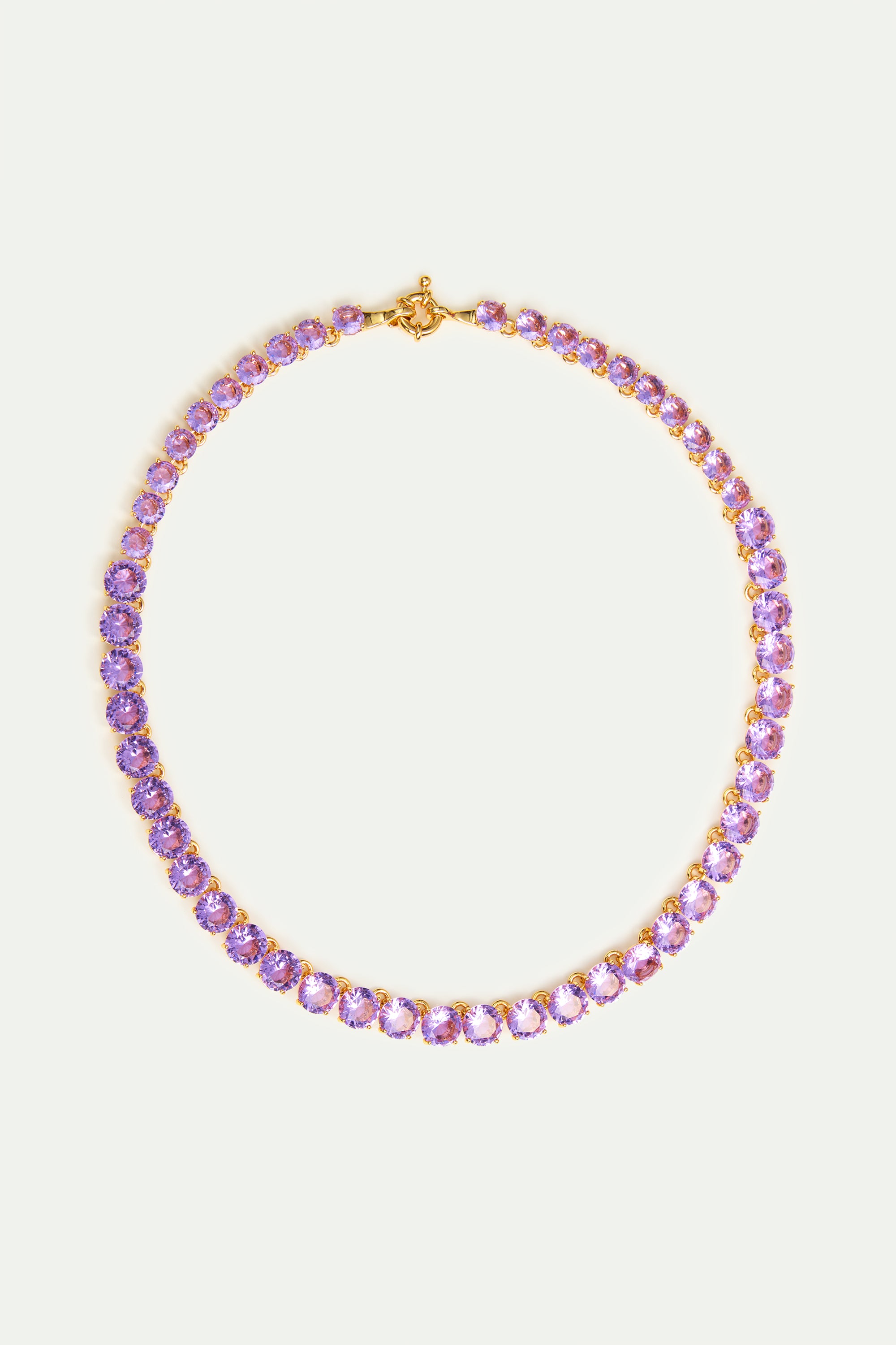 Lavender diamantine round stone choker necklace