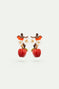 Boucles d'oreilles rouge-gorge et pomme