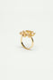 Apricot pink diamantine 6 stone fine ring