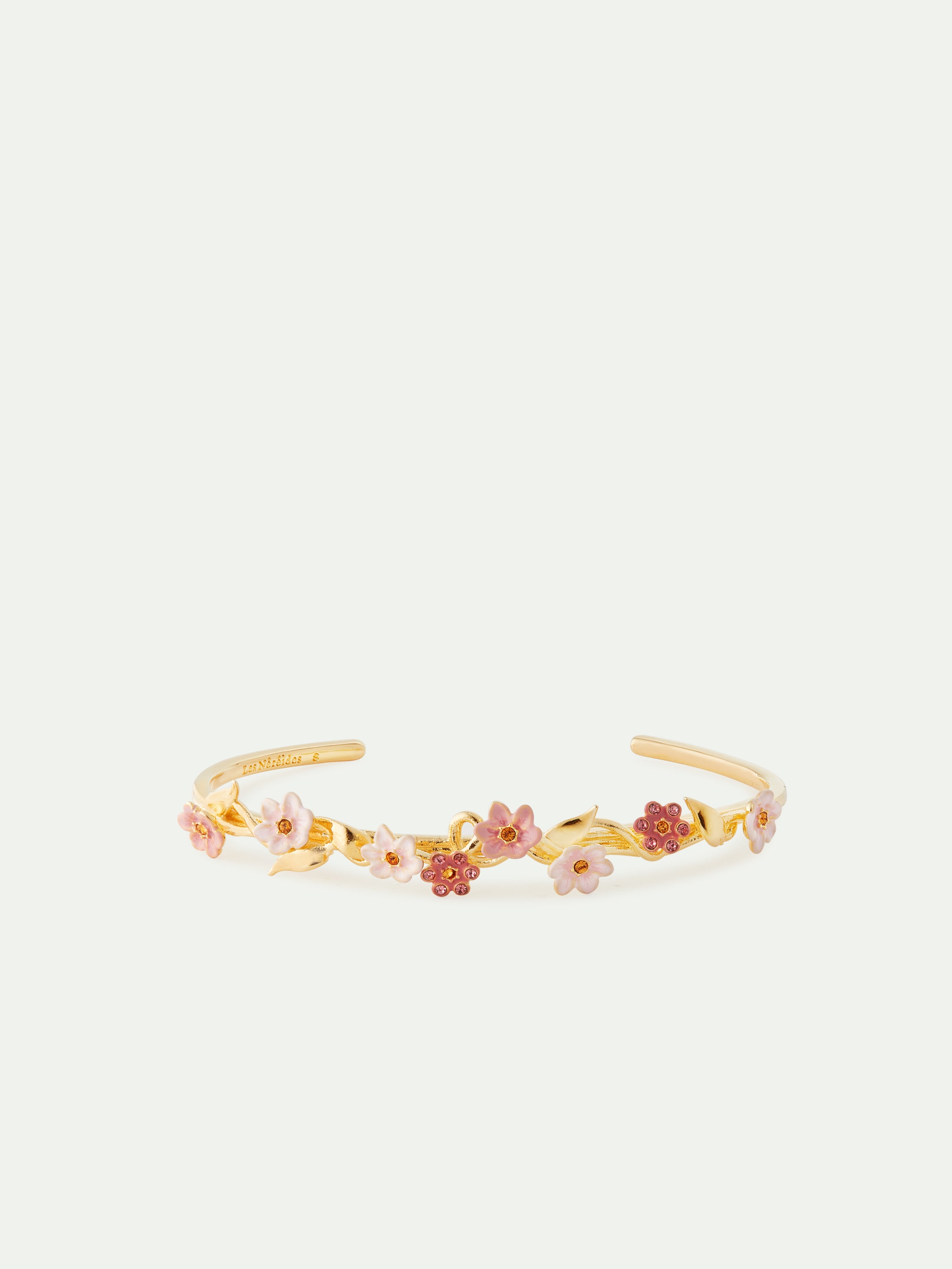 Pink jasmine flower Cuff bracelet