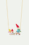 Sledging garden gnomes statement necklace