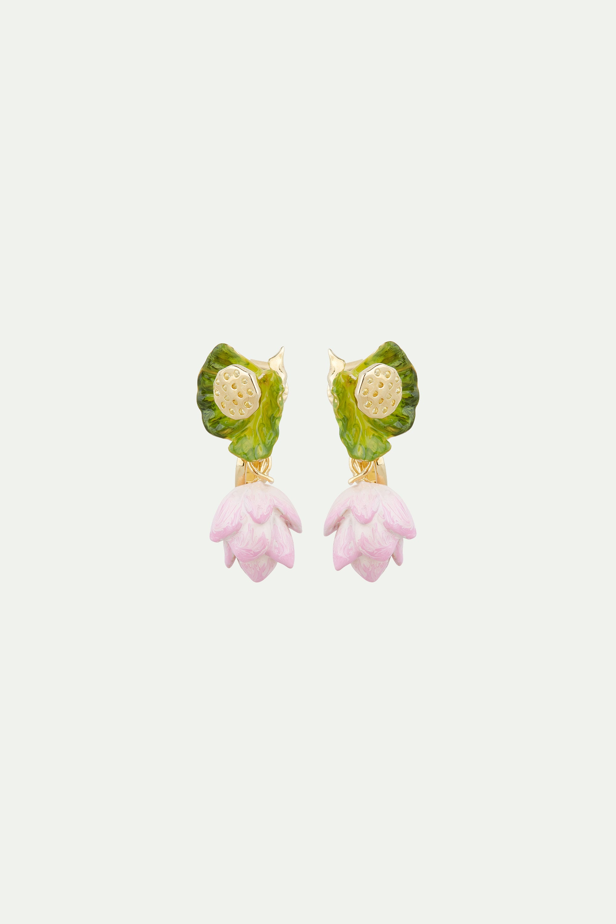 Lotus flower and water lily post earrings