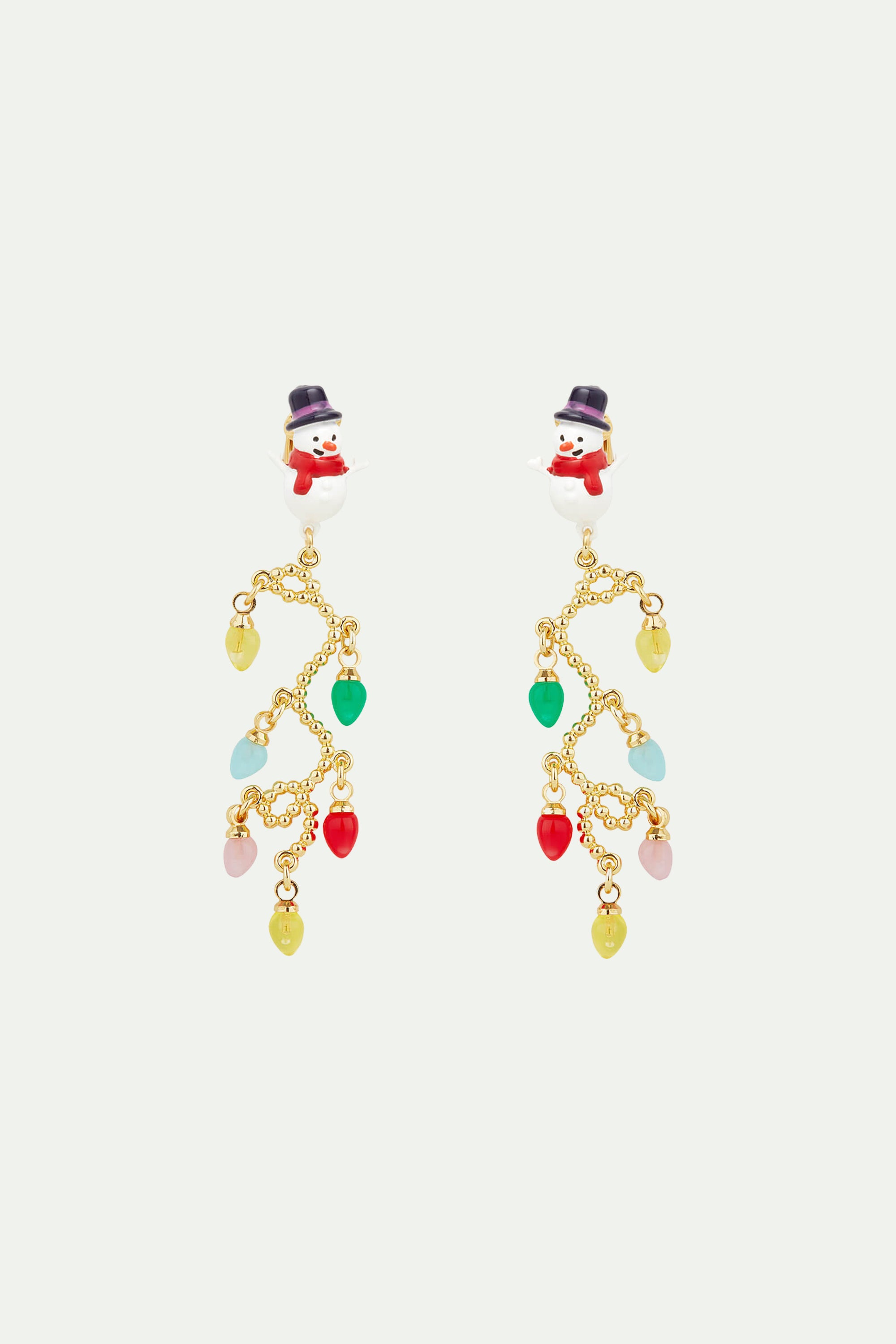 Snowman and fairy light post earrings