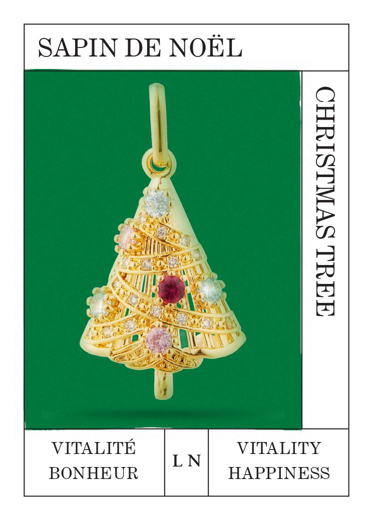 Golden christmas tree pendant: Vitality and Happiness