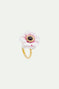 Pink peony adjustable ring