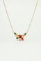 Wild strawberry, strawberry flower and bumblebee statement necklace