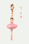 Boucles d'oreilles tiges ballerine rose et pierre