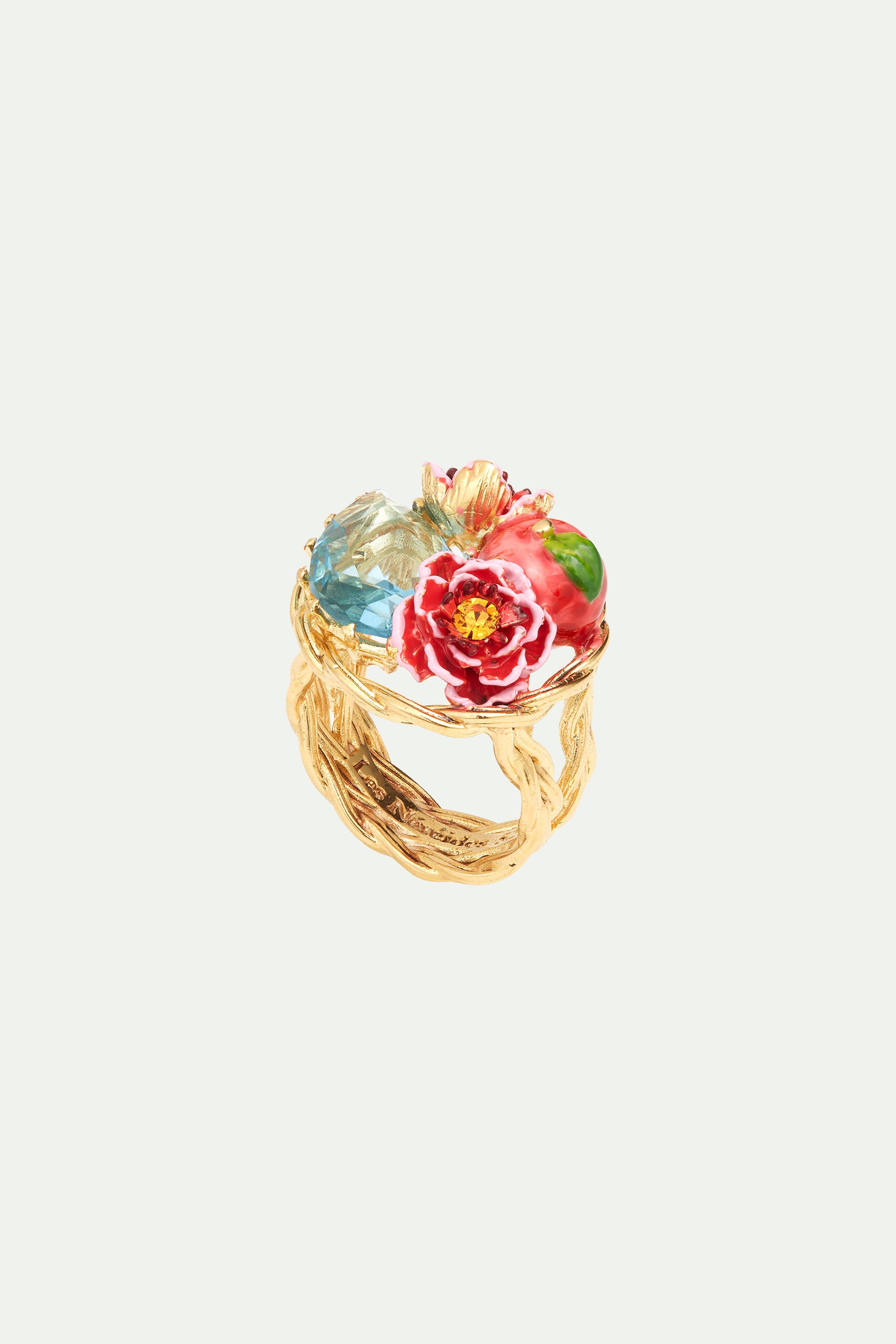 Bague Cocktail Pêche et Fleur de Pêcher