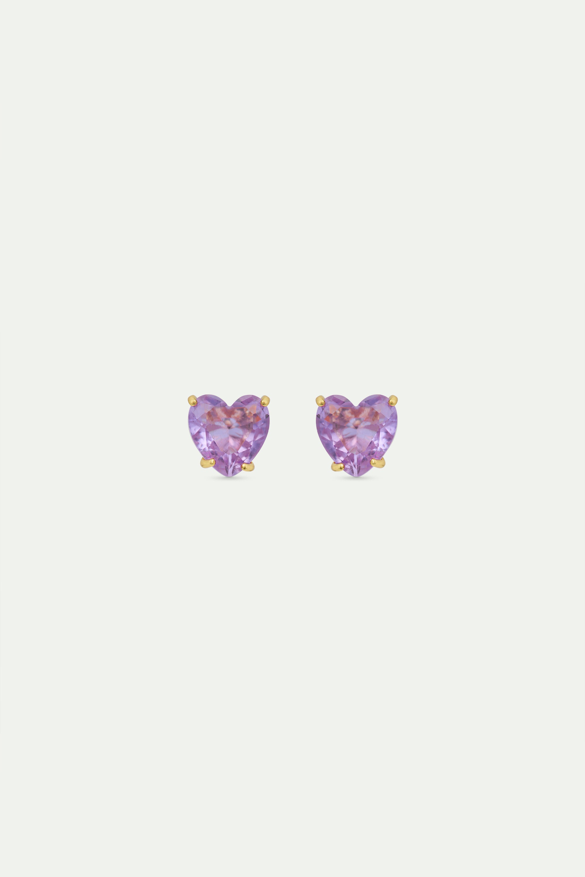 Pendientes piedra corazón La Diamantine lavanda