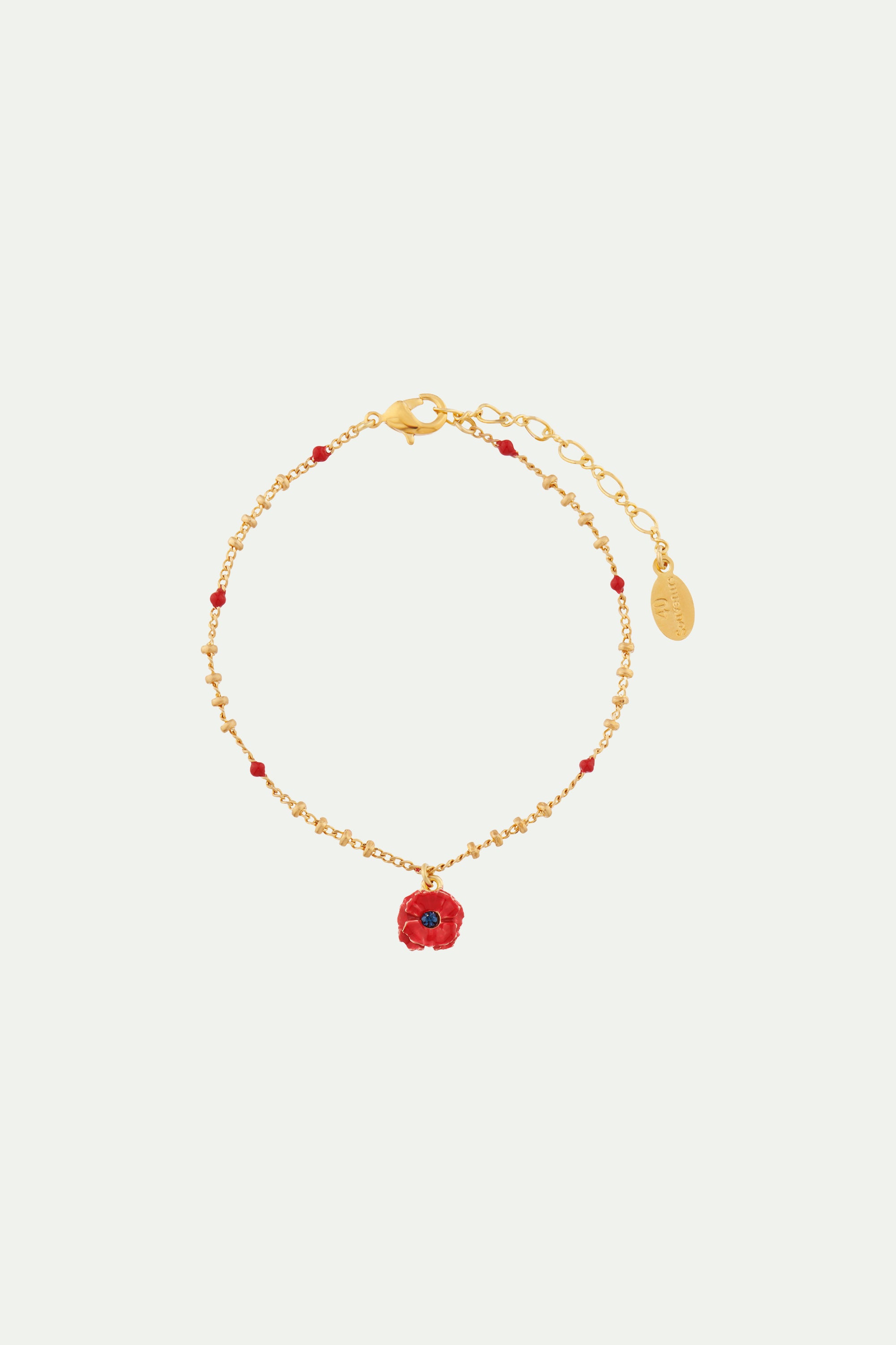 Bracelet pendentif coquelicot